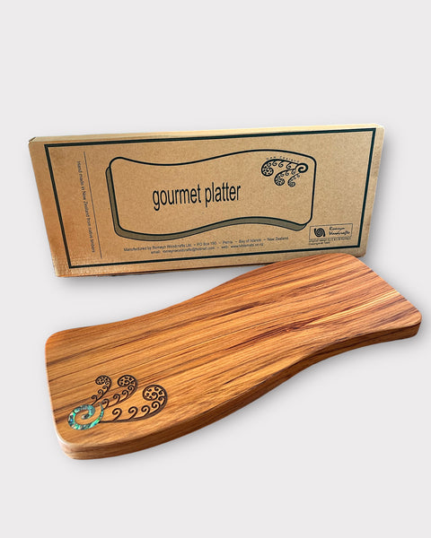 Homeware, Woodware, Gourmet, Platter, Paua, Fern, NZ Made, Homemade, Hand Crafted, Native Timber, Gift Box, Original, NZ Art & Craft, The Fantail House, Parnell, Auckland, Made in New Zealand, Rimu