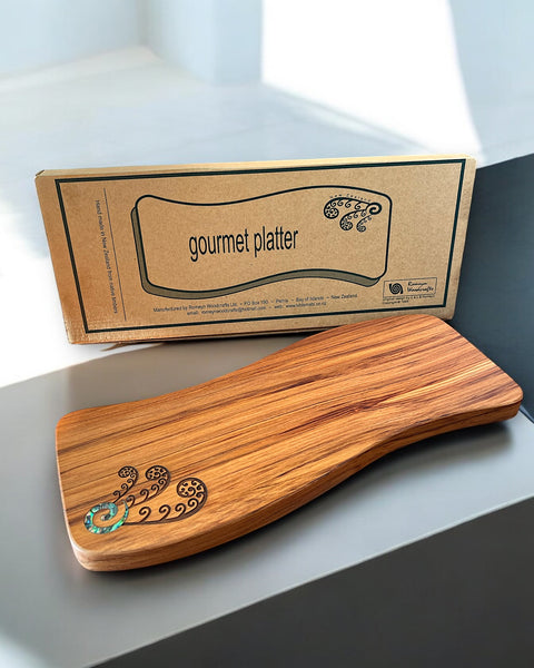 Homeware, Woodware, Gourmet, Platter, Paua, Fern, NZ Made, Homemade, Hand Crafted, Native Timber, Gift Box, Original, NZ Art & Craft, The Fantail House, Parnell, Auckland, Made in New Zealand, Rimu