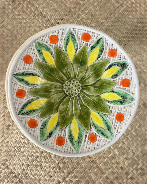 Made in NZ, The Fantail House, Green, Ceramic, Lotus Flower, Original, One Off, Large