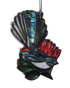 NZ Native Bird Decoration - Paua Fantail